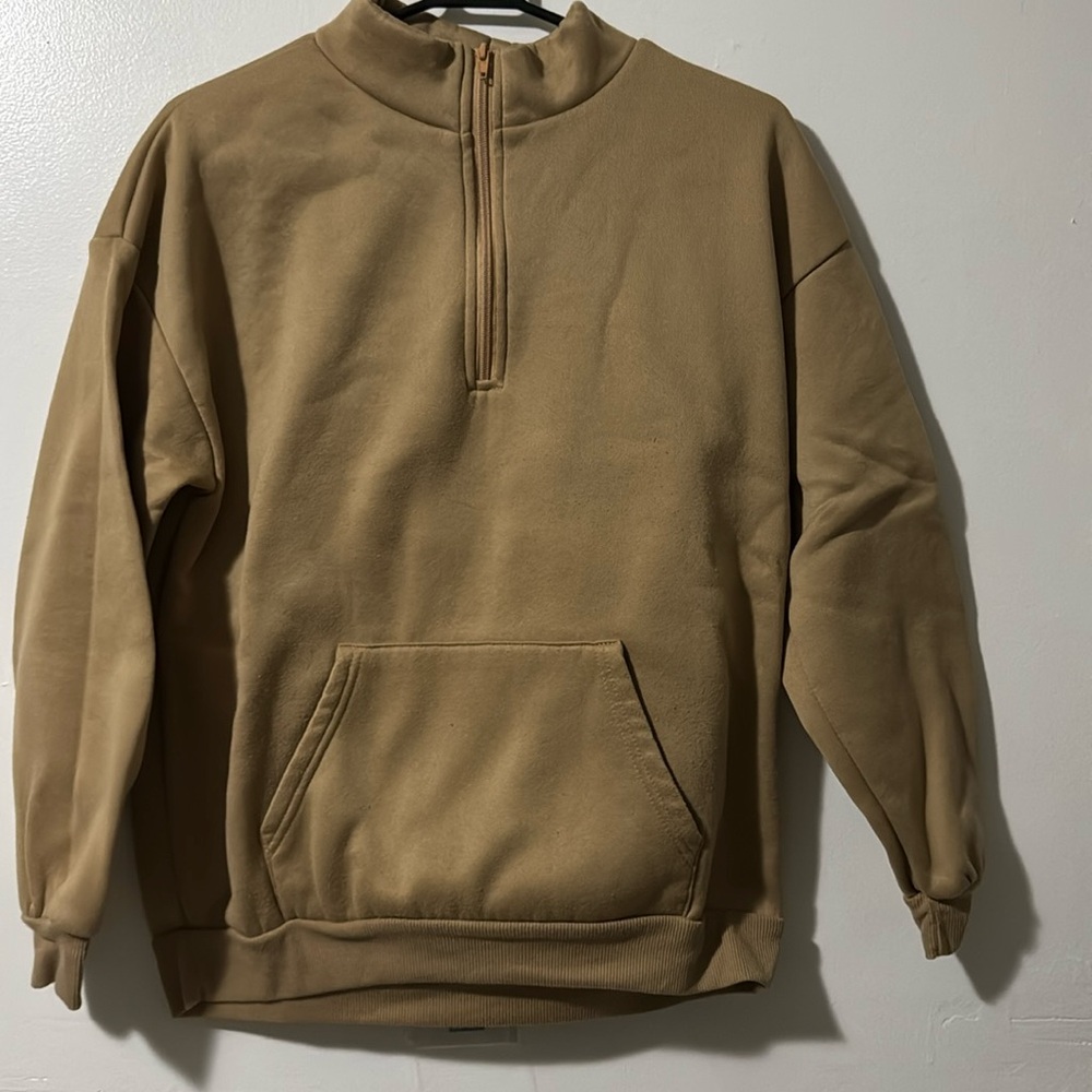 SHEIN | Tan Half Zipper Sweater